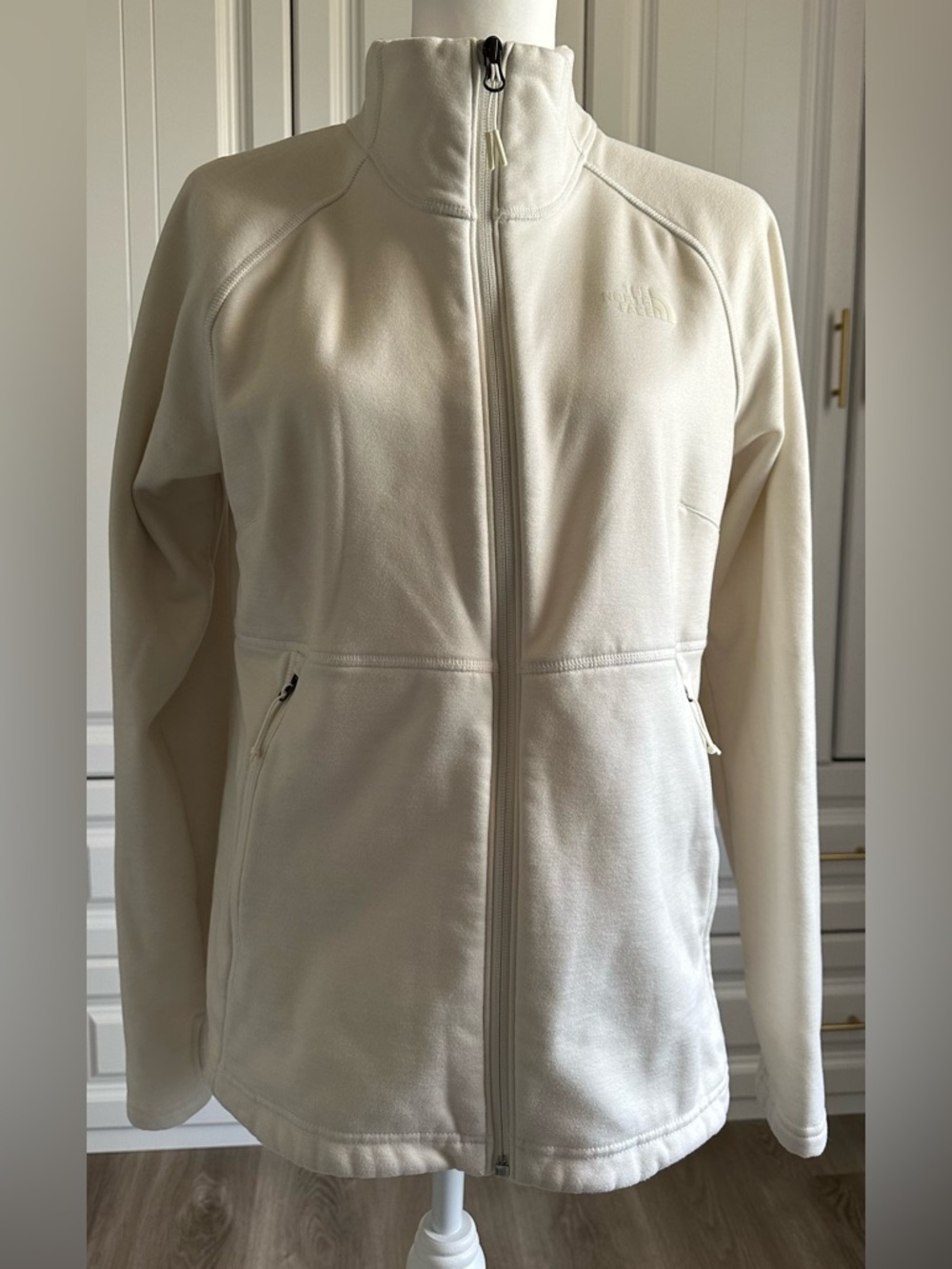 The North Face Women's Cream Full-Zip Fleece Jacket Size Large